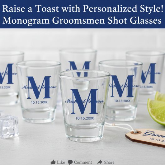 Personalized Monogram & Name for Groomsmen Schnapsglas