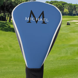 Personalized Monogram Name Initial Blue Golf Headcover