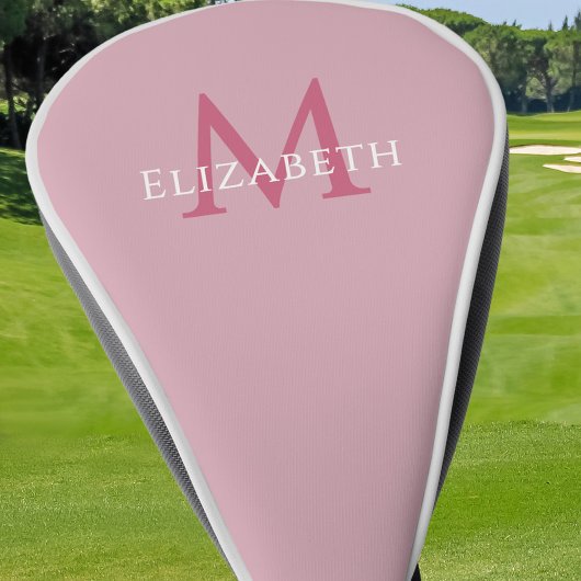 Personalized Monogram Name Initial Pink Golf Headcover