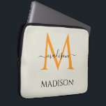 Personalized Monogram & Name  Laptopschutzhülle<br><div class="desc">Protect your device in style with a custom laptop sleeve featuring an elegant monogram and personalized name. Designed for both function and fashion, this sleek sleeve offers a snug fit to guard against scratches, dust, and everyday bumps. The refined monogram design adds a professional yet personal touch, making it ideal...</div>