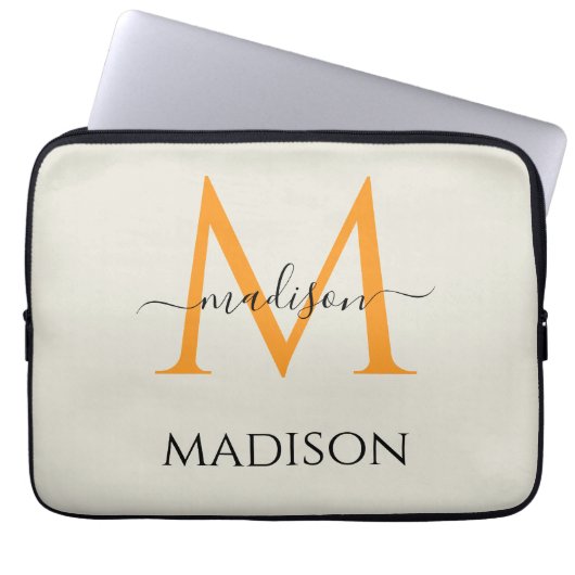 Personalized Monogram & Name  Laptopschutzhülle (Vorderseite)