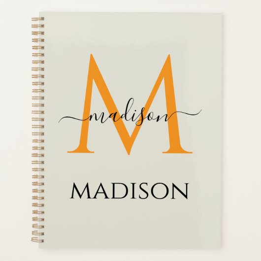 Personalized Monogram & Name  Planer (Vorderseite)