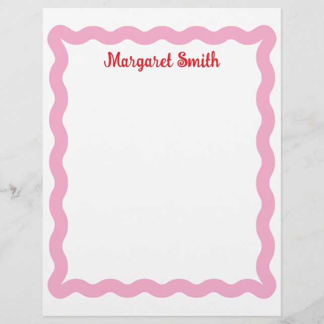 Personalized Monogram Notepads with Scallop Border Briefbogen (Vorderseite)