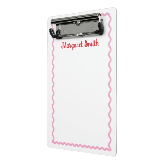 Personalized Monogram Notepads with Scallop Border Mini Klemmbrett (Gewinkelt2)