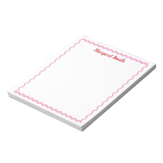Personalized Monogram Notepads with Scallop Border Notizblock (Rotiert)