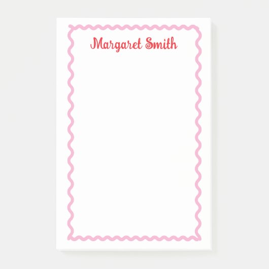 Personalized Monogram Notepads with Scallop Border Post-it Klebezettel (Vorderseite)