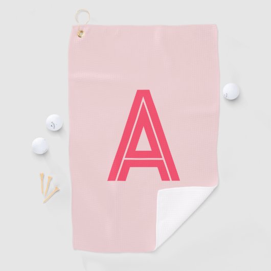 Personalized Monogram Pink Red Golfhandtuch (Insitu)