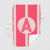 Personalized Monogram Pink Red Stripe Golfhandtuch (Insitu)