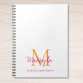 Personalized Monogram Pink Script Name  Notizblock