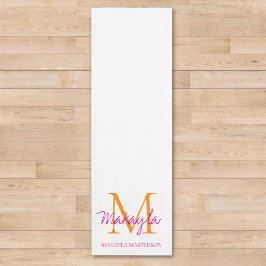 Personalized Monogram Pink Script Name  Yogamatte