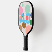 Personalized Monogram Polka Dot Pattern Pickleball Schläger (Links)