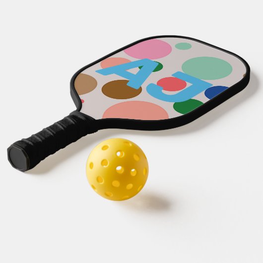 Personalized Monogram Polka Dot Pattern Pickleball Schläger (Ablage2  )