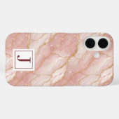 Personalized Monogram Rose Quartz Gold Case-Mate iPhone Hülle (Rückseite (Horizontal))