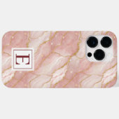 Personalized Monogram Rose Quartz Gold Case-Mate iPhone Hülle (Rückseite (Horizontal))