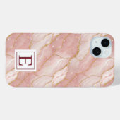 Personalized Monogram Rose Quartz Gold Case-Mate iPhone Hülle (Rückseite (Horizontal))
