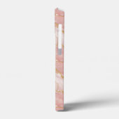 Personalized Monogram Rose Quartz Gold Case-Mate iPhone Hülle (Rückseite / Links)