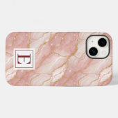 Personalized Monogram Rose Quartz Gold Case-Mate iPhone Hülle (Rückseite (Horizontal))