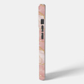 Personalized Monogram Rose Quartz Gold Case-Mate iPhone Hülle (Rückseite / Links)