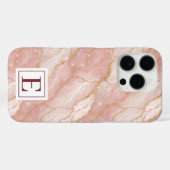 Personalized Monogram Rose Quartz Gold Case-Mate iPhone Hülle (Rückseite (Horizontal))