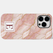 Personalized Monogram Rose Quartz Gold Case-Mate iPhone Hülle (Rückseite (Horizontal))