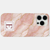 Personalized Monogram Rose Quartz Gold Case-Mate iPhone Hülle (Rückseite (Horizontal))