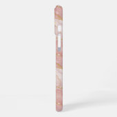 Personalized Monogram Rose Quartz Gold iPhone Hülle (Linke Seite)
