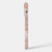 Personalized Monogram Rose Quartz Gold iPhone Hülle (Linke Seite)