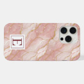 Personalized Monogram Rose Quartz Gold iPhone Hülle (Rückseite (Horizontal))