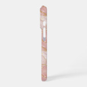 Personalized Monogram Rose Quartz Gold iPhone Hülle (Linke Seite)