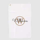 Personalized Monogram Signature Script Name Golfhandtuch (Vorderseite)