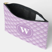 Personalized Monogram Soft Purple Floral Pattern Zubehörtasche (Offen)