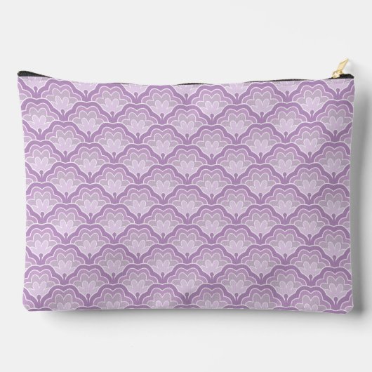 Personalized Monogram Soft Purple Floral Pattern Zubehörtasche (Rückseite)