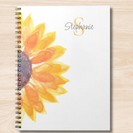 Personalized Monogram Sunflower  Notizblock