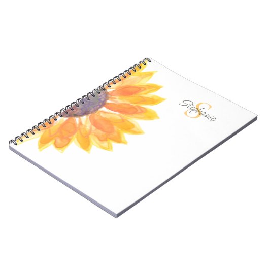Personalized Monogram Sunflower Notizblock (Linke Seite)