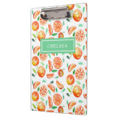 Personalized Monogram Watercolor Oranges Citrus Klemmbrett (Links)