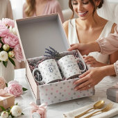 Personalized Monogram Wedding Favors – Pink & Grey Kaffeetasse