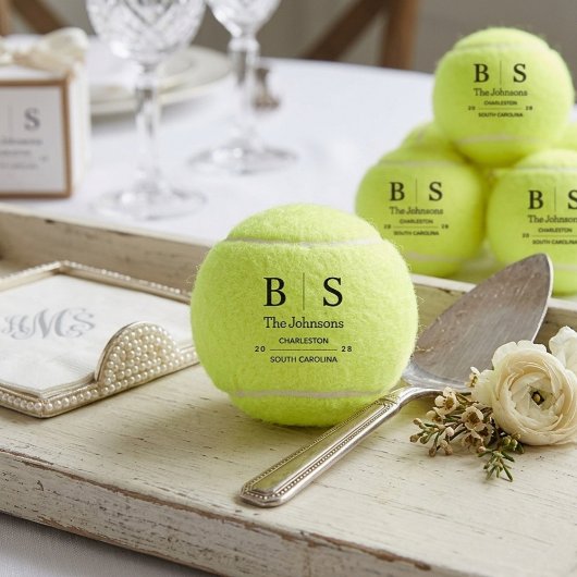 Personalized Monogram Wedding  Tennisbälle