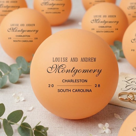 Personalized Monogram Wedding  Tischtennisball