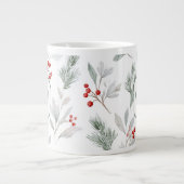 Personalized Monogram Winter Foliage Coffee Mug Jumbo-Tasse (Vorderseite)