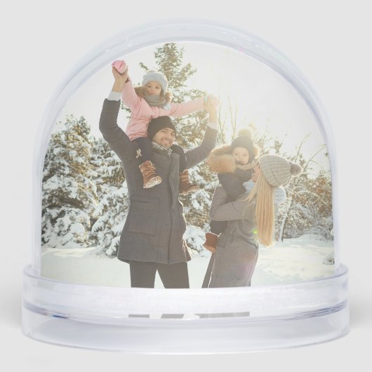 Personalized Monogram Wreath Christmas Photo Schneekugeln (Vorderseite)