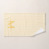 Personalized Monogram Yellow & White Stripes Badhandtuch Set (Handtuch)