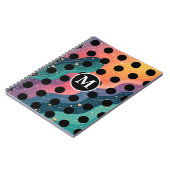 Personalized Monogrammed Black & White Polka Dots Notizblock (Linke Seite)