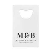 Personalized Monogrammed Initials Wedding Favors Geldbeutel Flaschenöffner (Rückseite)