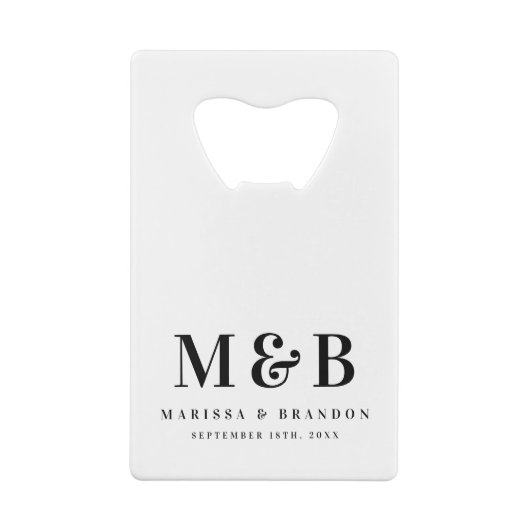 Personalized Monogrammed Initials Wedding Favors Geldbeutel Flaschenöffner (Rückseite)