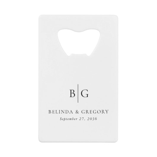 Personalized Monogrammed Initials Wedding Favors Geldbeutel Flaschenöffner (Vorderseite)