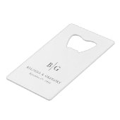 Personalized Monogrammed Initials Wedding Favors Geldbeutel Flaschenöffner (Vorderseite Schrägansicht)