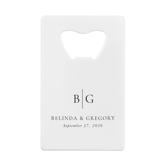 Personalized Monogrammed Initials Wedding Favors Geldbeutel Flaschenöffner (Rückseite)