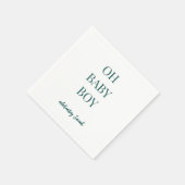 Personalized Moody Blue-Green Baby Boy Shower Serviette (Ecke)