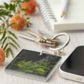 Personalized Moody Woodlands Minimal Men's Name Schlüsselanhänger (Vorderseite rechts)