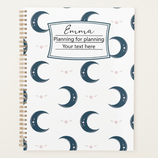 Personalized Moon Pattern Planner 8.5x11 Planer (Vorderseite)